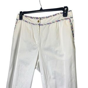 LIZGOLF by Liz Claiborne JACKIE White plaid accent trim cropped Pants Size 12